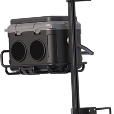 VeeHop golf bag rack and music cooler seat combo