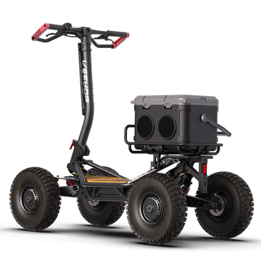 VeeHop golf bag rack and music cooler seat combo